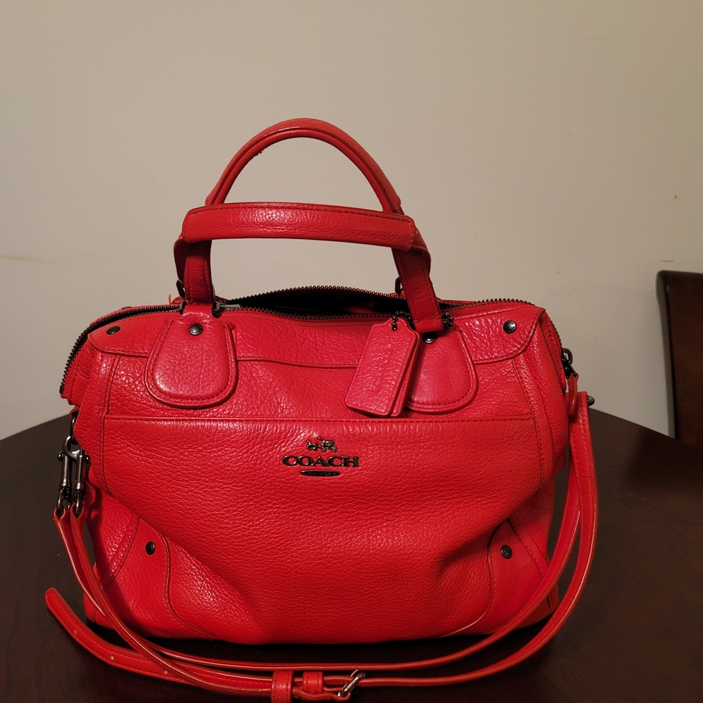 Coach Red Leather Women's Bag